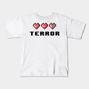 Pixel Terror Damaged Heart Kids T-Shirt